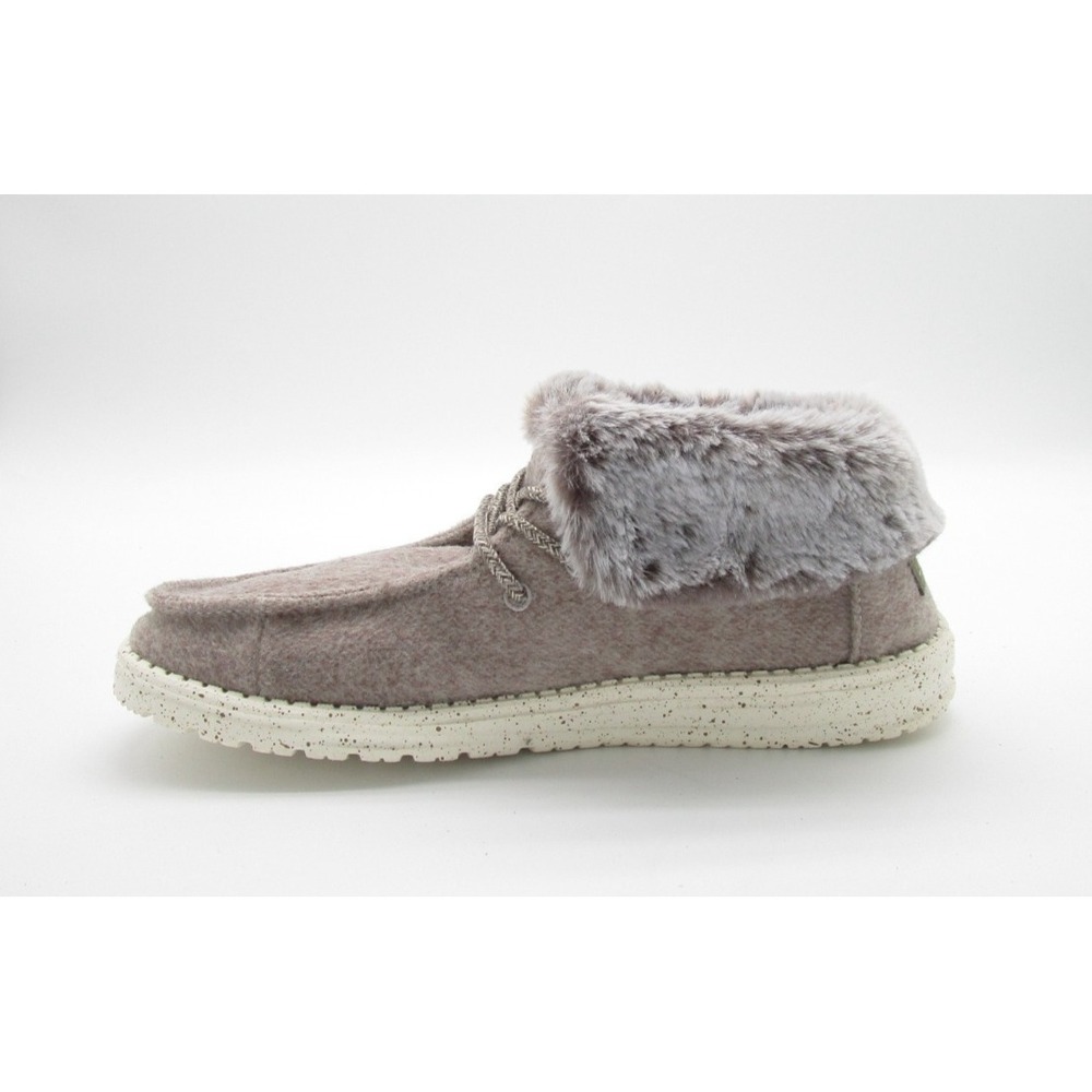 Hey Dude Britt Chocolate Furry Top Lace Up Sneaker Shoes Womens Sz 8 NWOB - Picture 6 of 10